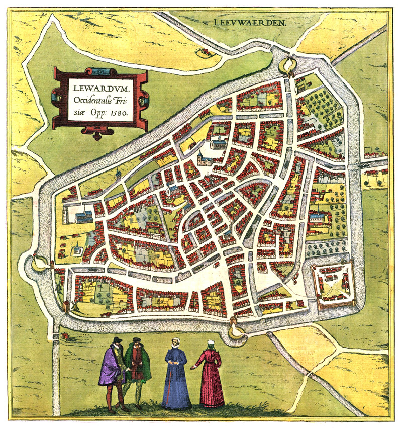 Leeuwarden 1580 Braun en Hogenberg